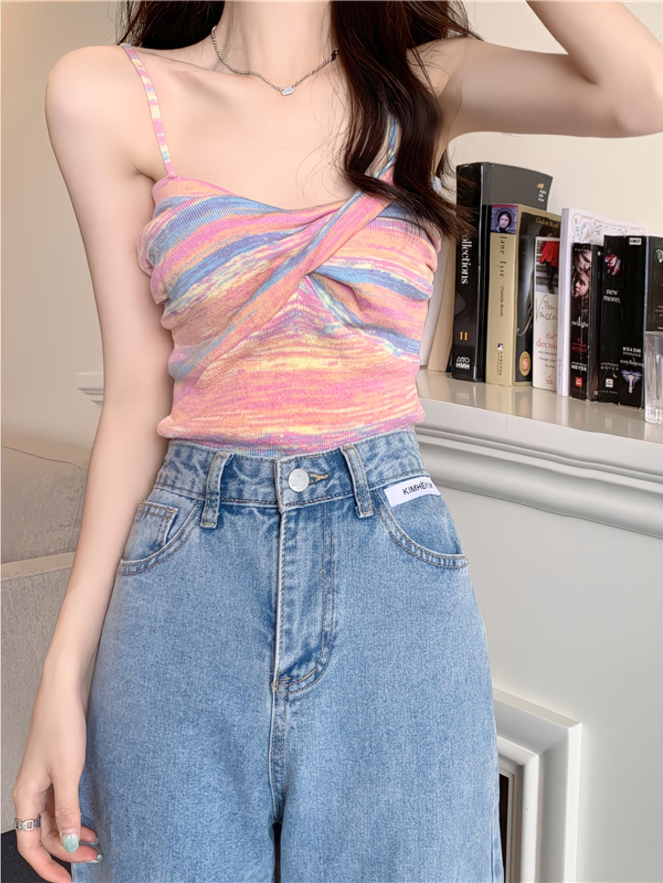 Women'S Top with a Sense of Design, Niche Vest, Suspender, New Slim-Fitting And Versatile Striped Outerwear Top for Summer